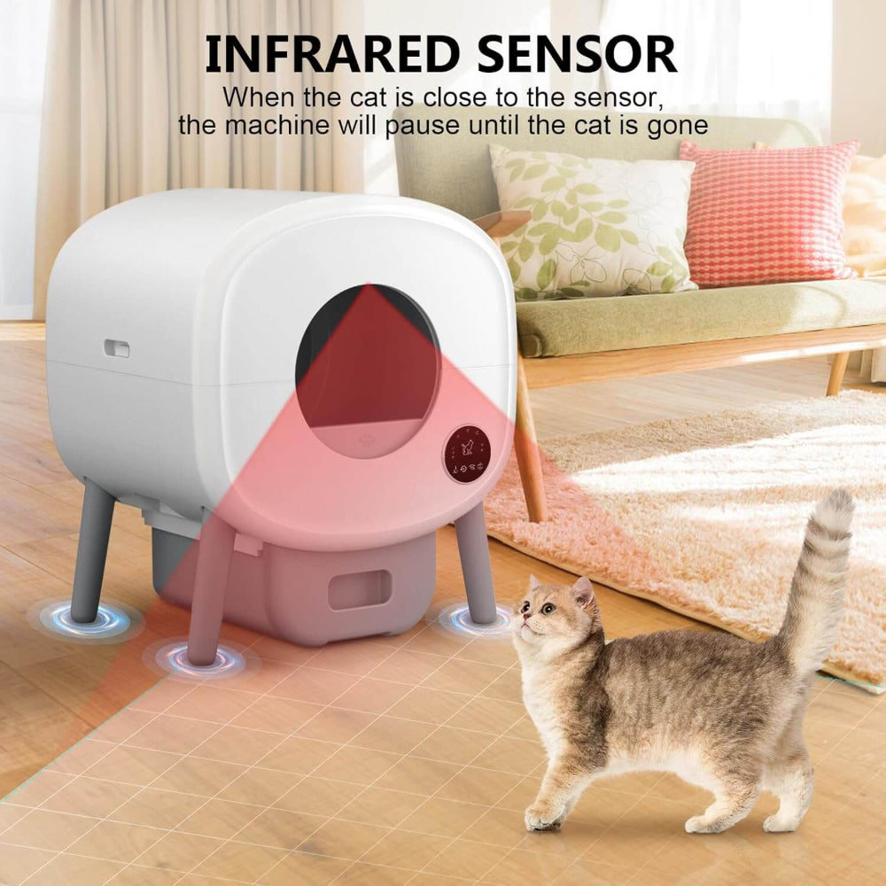 Self-Cleaning Cat Litter Box 95L – Automatic Odor Control & Easy Waste Removal
