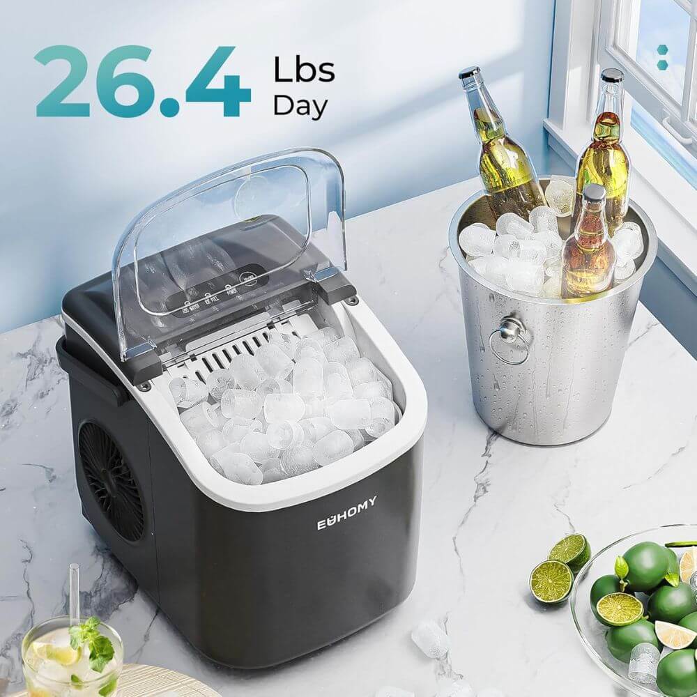 Countertop Ice Maker 26lbs/Day – Portable Fast Ice Machine, Auto-Clean