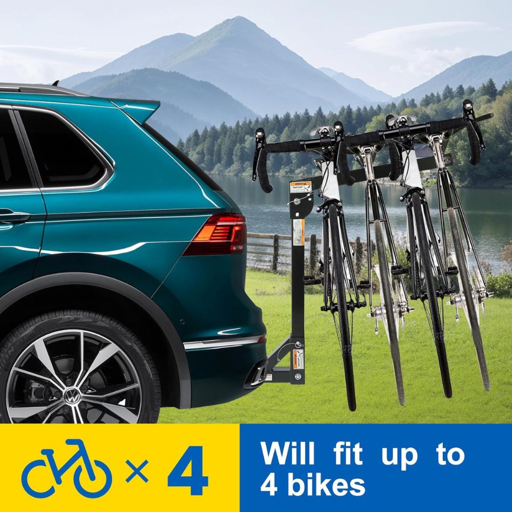 4-Bike Hitch Rack – Heavy Duty Bike Carrier for SUVs & Cars