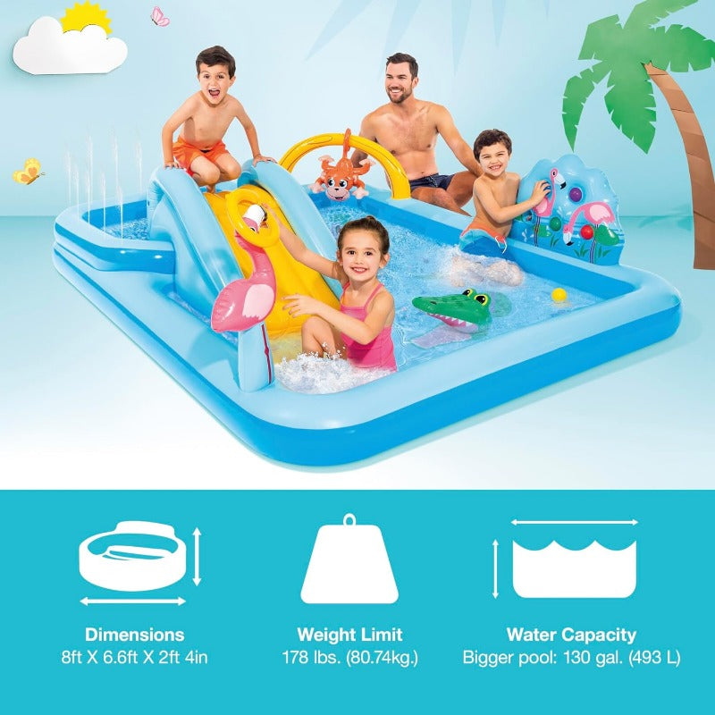 Intex Jungle Adventure Inflatable Kiddie Pool with Water Slide
