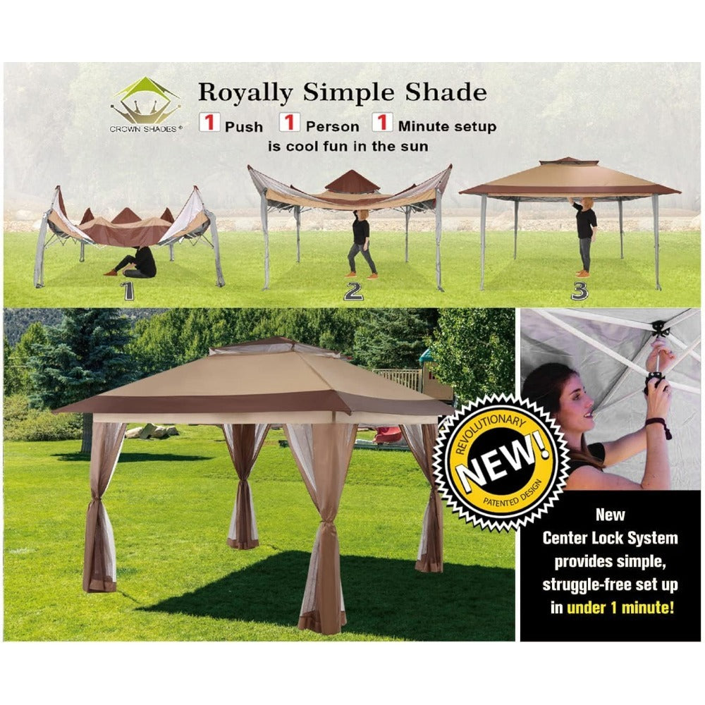 13x13 Pop Up Gazebo - Easy Setup Canopy Tent for Backyard