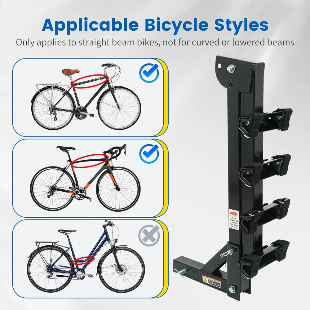 Hitch Mount Bike Rack - MaxxHaul 4-Bike Carrier for Cars & SUVs