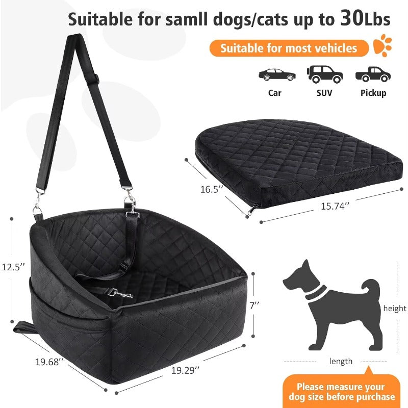 Dog Car Seat for Small Medium Dogs - Free Delivery & Safety