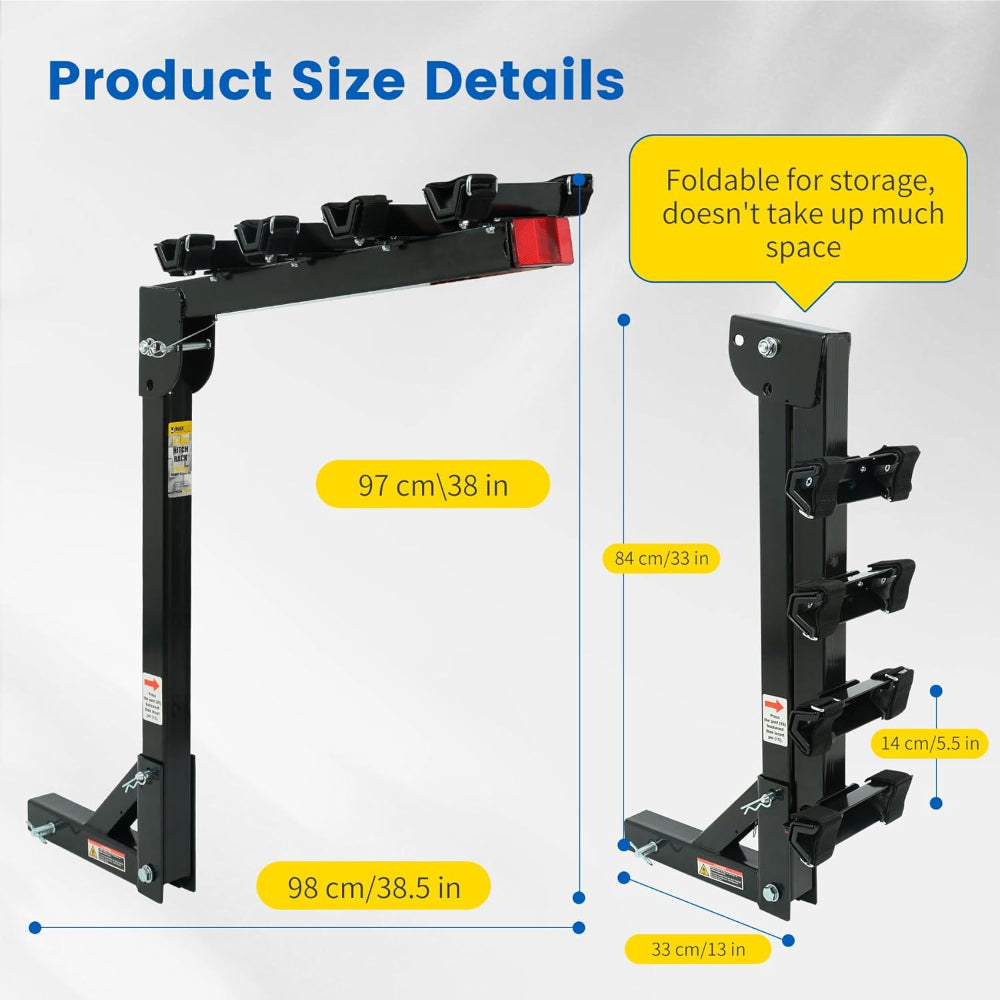 Hitch Mount Bike Rack - MaxxHaul 4-Bike Carrier for Cars & SUVs