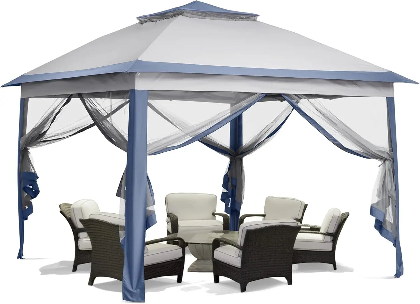 11x11 Pop Up Canopy Tent with Netting - Easy Setup & Durable