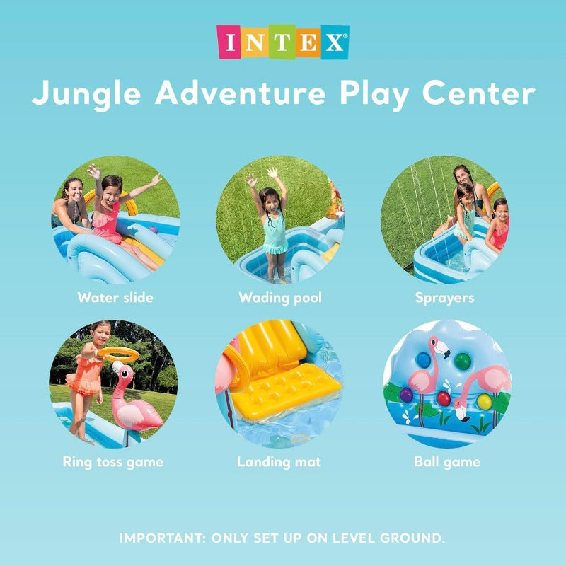 Intex Jungle Adventure Inflatable Kiddie Pool with Water Slide