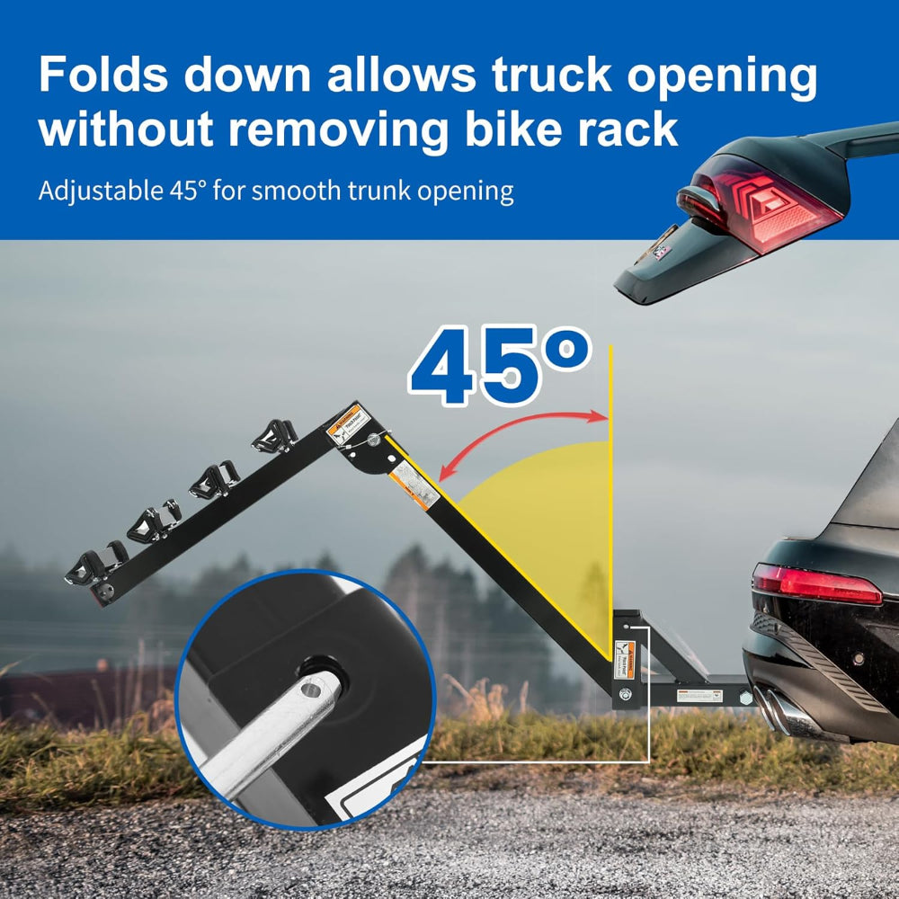 Hitch Mount Bike Rack - MaxxHaul 4-Bike Carrier for Cars & SUVs