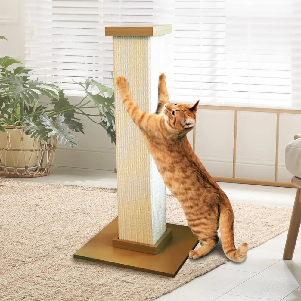 Scratching Post 32" - Large Beige Tower for All Cats