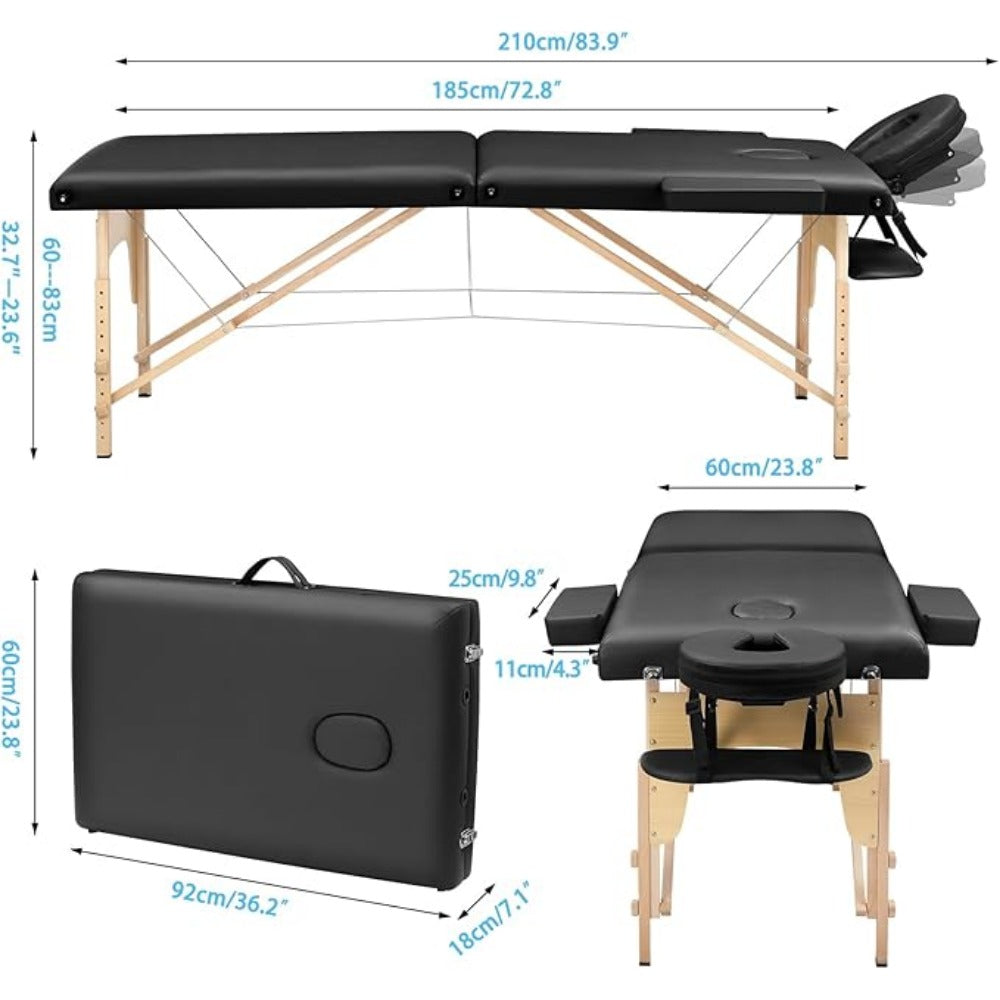 Portable Massage Table: Adjustable Lash Bed for Spa & Therapy