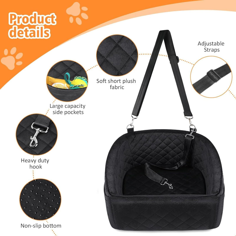 Dog Car Seat for Small to Medium Dogs – Secure Travel Booster & Bed