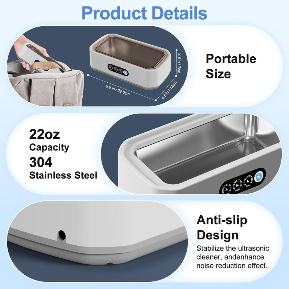 Ultrasonic Jewelry Cleaner – Professional Sonic Cleaner for Rings & Glasses
