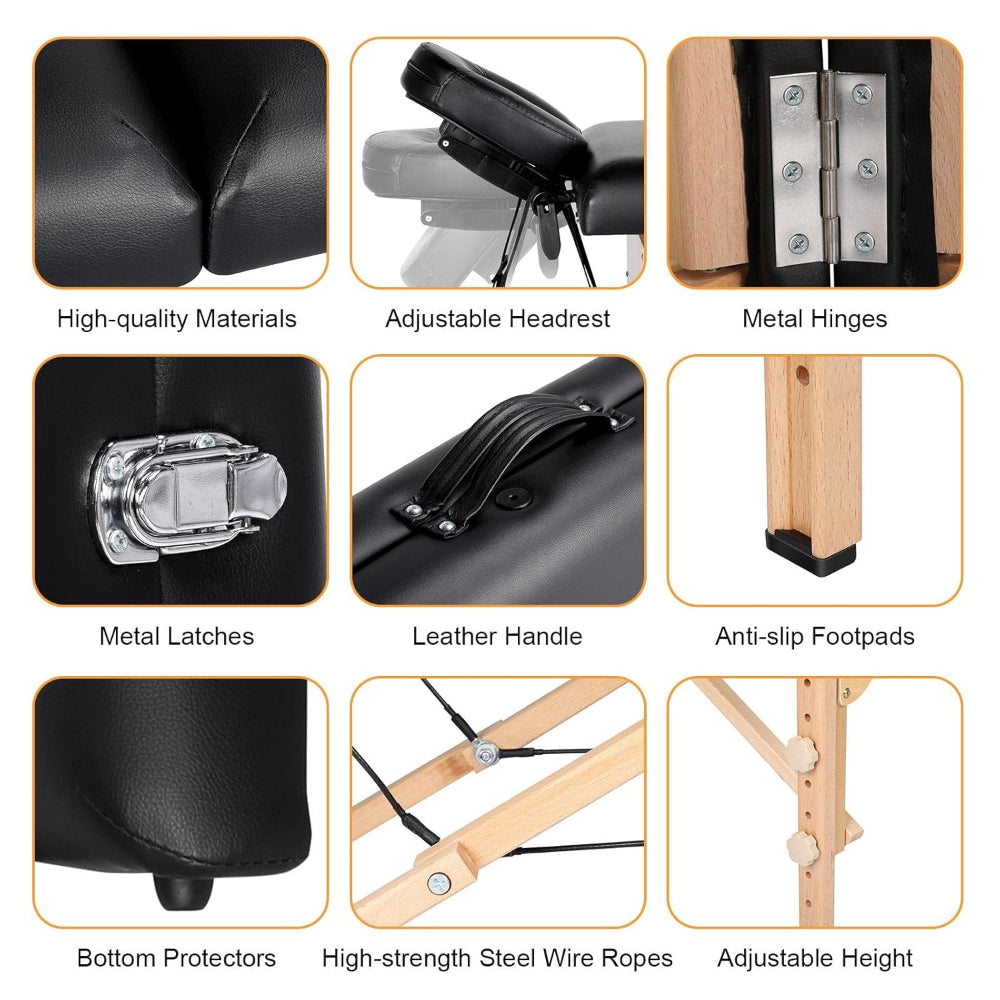 Portable Massage Table & Lash Bed – Foldable Spa & Tattoo Table