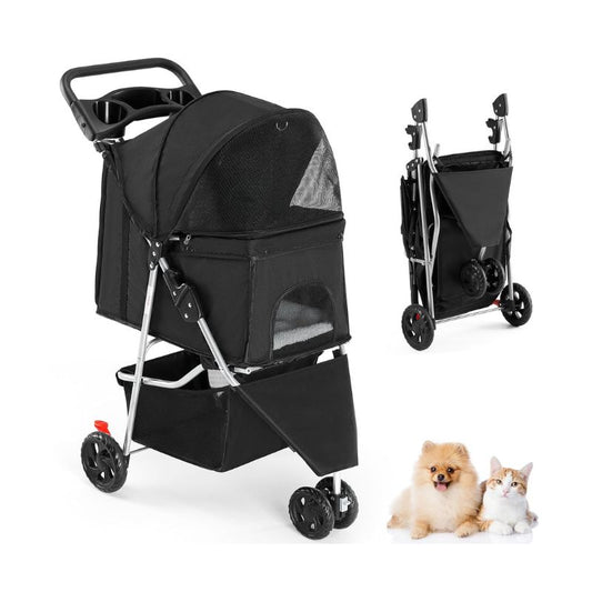 Foldable Pet Stroller – Lightweight, Breathable Dog & Cat Carrier