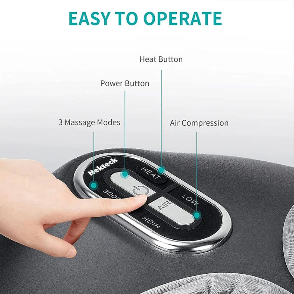 Nekteck Foot Massager Machine: Heated Shiatsu & Air Compression Relief