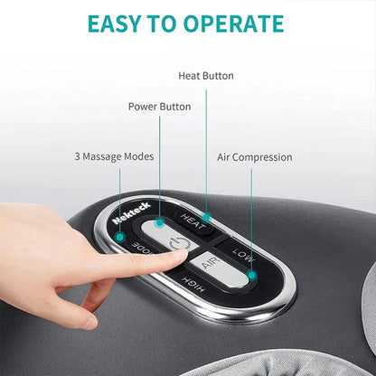 Nekteck Foot Massager Machine: Heated Shiatsu & Air Compression Relief