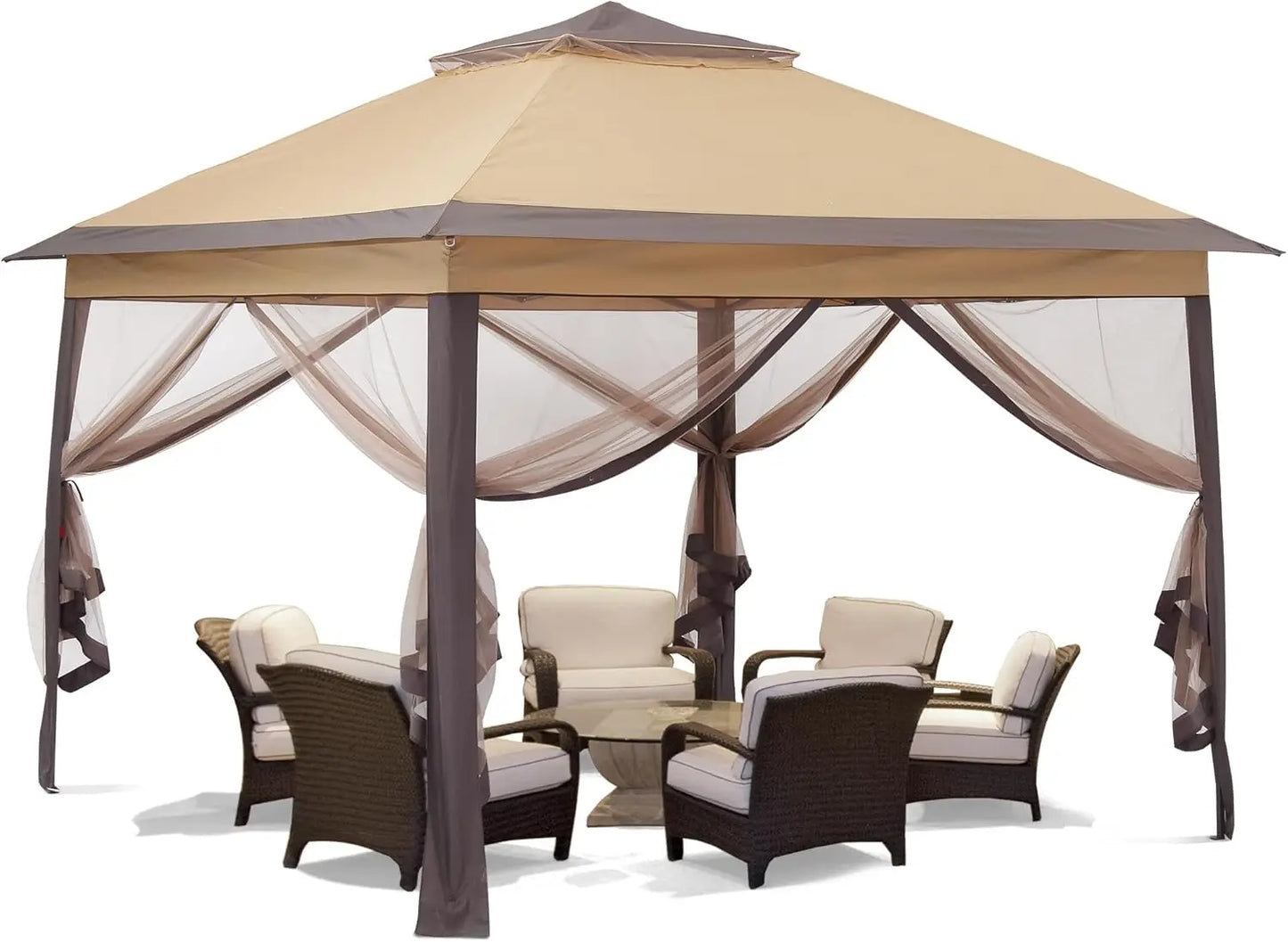 11x11 Pop Up Canopy Tent with Netting - Easy Setup & Durable