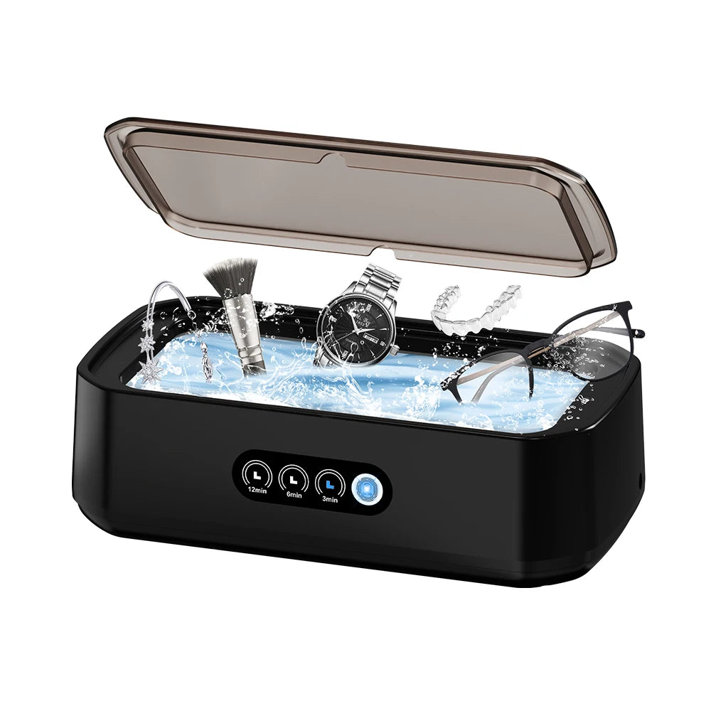 Ultrasonic Jewelry Cleaner 650ml for Glasses Rings Watch Bands - Large Capacity 49KHz Power