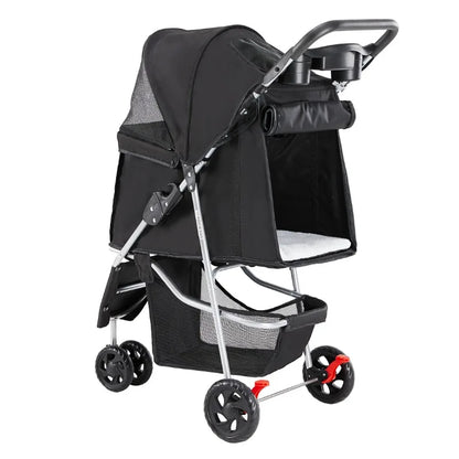 Dog Stroller with Storage & Cup Holder - Foldable & Portable