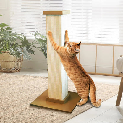 Scratching Post 32" - Large Beige Tower for All Cats