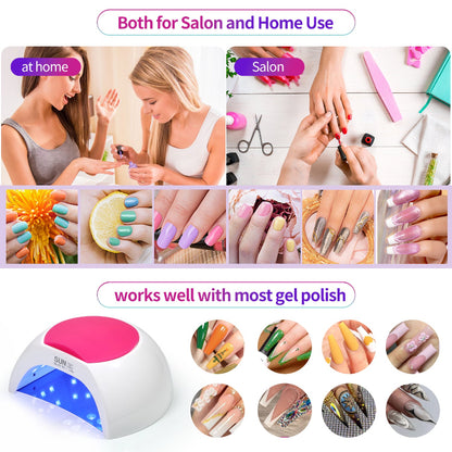 48W UV Nail Lamp: Fast Gel Polish Dryer for Manicures & Pedicures