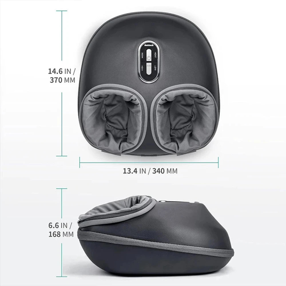 Nekteck Foot Massager Machine: Heated Shiatsu & Air Compression Relief