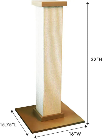 Scratching Post 32" - Large Beige Tower for All Cats
