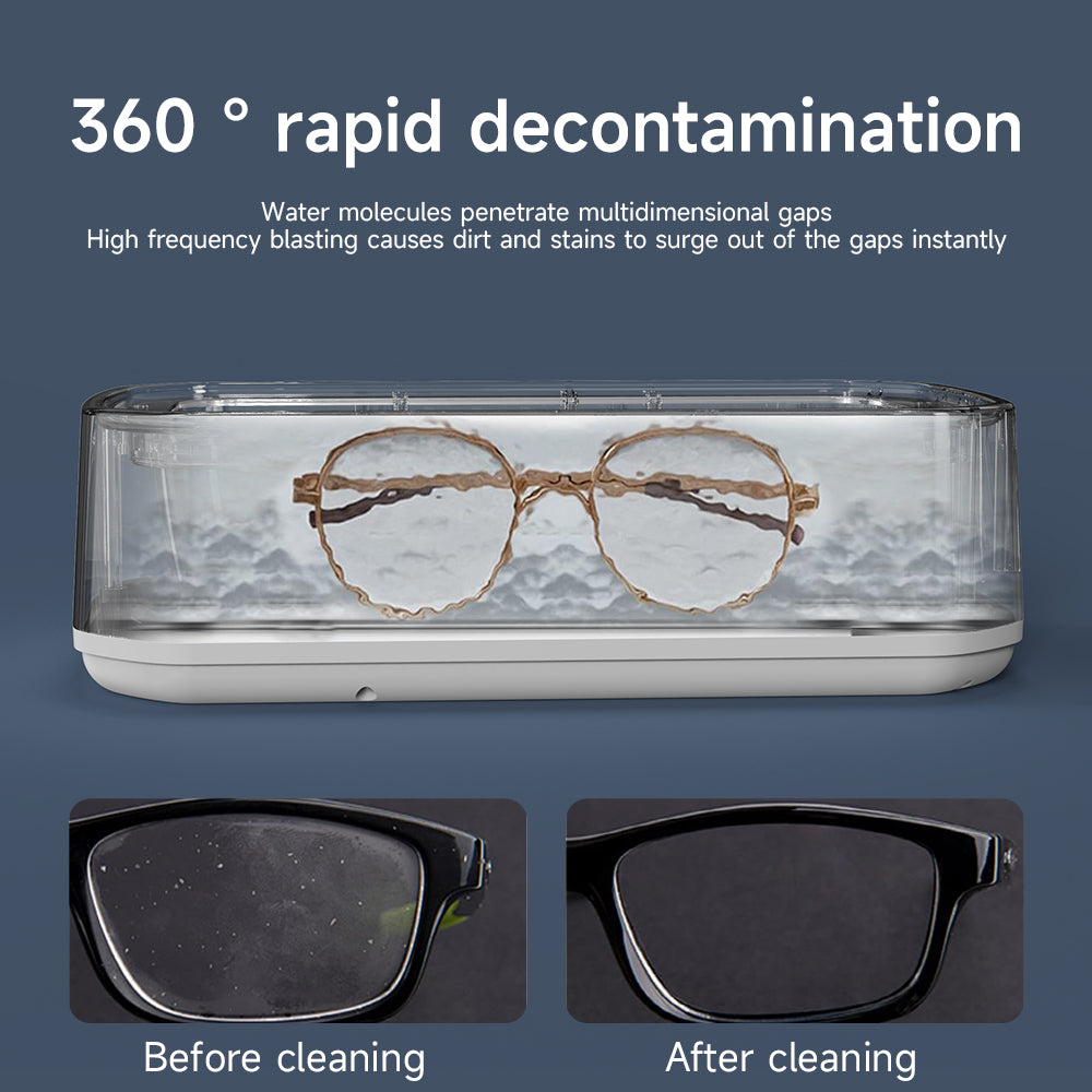 Ultrasonic Jewelry Cleaner 650ml for Glasses Rings Watch Bands - Large Capacity 49KHz Power
