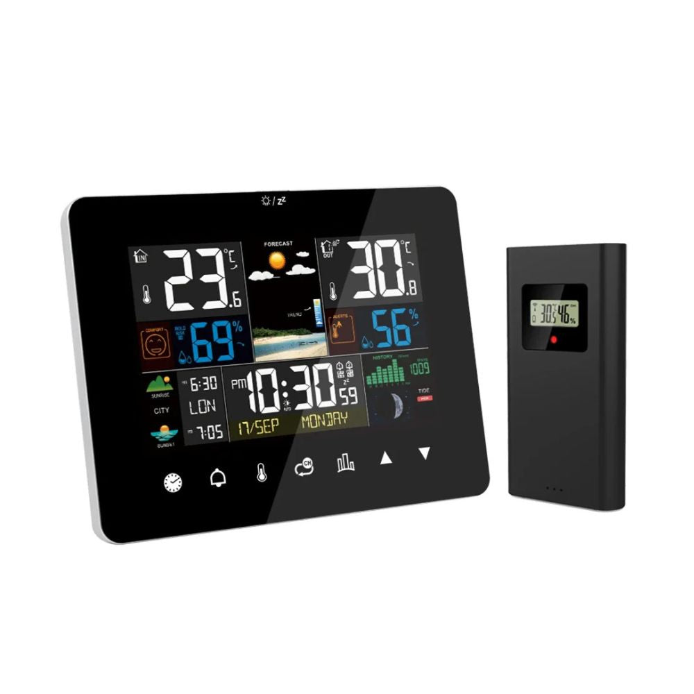 Digital Weather Station Alarm Clock – Indoor Thermometer & Hygrometer